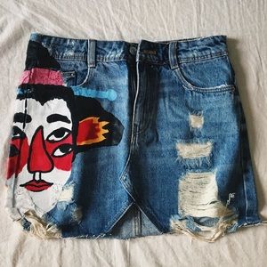 Zara limited edition denim skirt